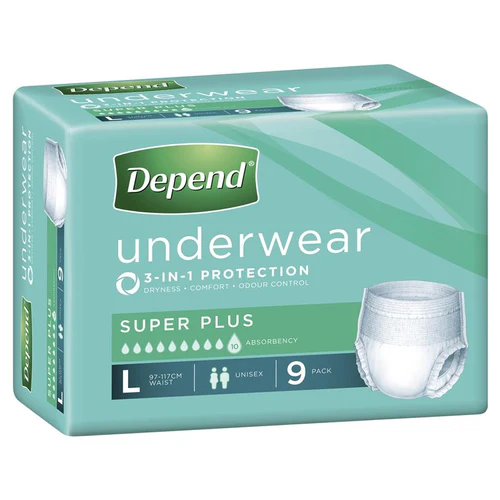 DEPEND Super Plus Unisex Underwear Large