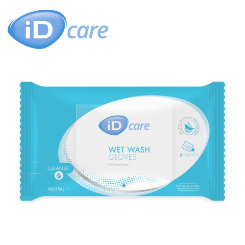 iD Care Wet Wash Gloves: No Perfume