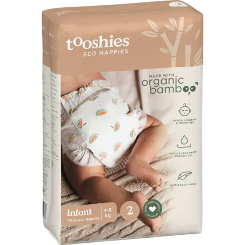 tooshies ECO Nappies Size 2 Infant 4-8kg 24pk