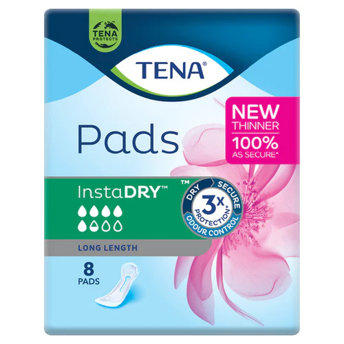 TENA Pads InstaDry Long Length 